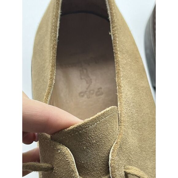 Polo Ralph Lauren Men\'s 13 Suede Oxford Dress Shoes Lace Up Leather Tan main image 5